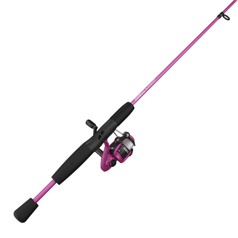 Zebco Slingshot Spinning Reel and Fishing Rod Combo, 5-Foot 6-Inch 2-Piece Fishing Pole, Size 20 Reel, Changeable Right- or Left-Hand Retrieve, Pre-Spooled with 8-Pound Zebco Cajun Line, Purple - Image 1